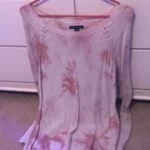 light pink and white sweater